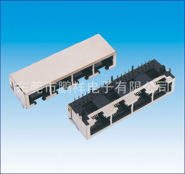 RJ45系列，帶燈+單層USB連接器